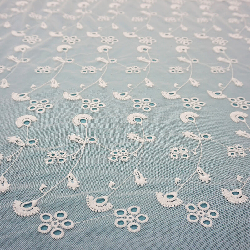 All-Over Water Soluble Bridal Embroidered Fabric for Women's Wear Whol 5